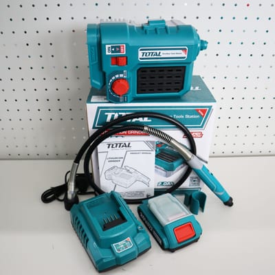 TOTAL ชุดเครื่องเจียร์พิมพ์มินิไร้สาย 20V (แบต2A + แท่นชาร์จ 2A)