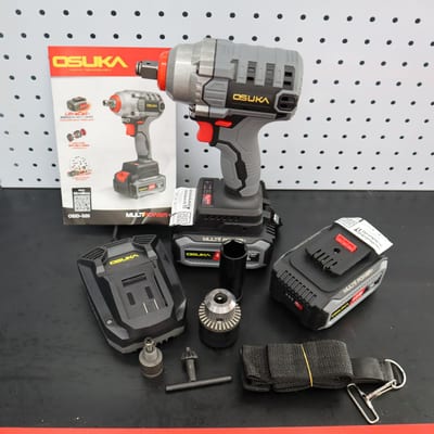 OSUKA บล็อคกระแทกไร้สาย 420NM 20V BL (แบต 4Ahx2+แท่นชาร์จ+กล่องพลาสติก)