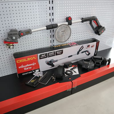 OSUKA เครื่องตัดหญ้าไร้สาย 7.8" 20V (แบต4Ah+ชาร์จเจอร์+กล่องสี)
