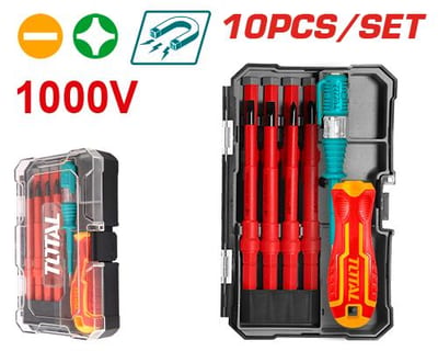 TOTAL ชุดไขควงหุ้มฉนวนสลับแกน 10ตัวชุด 1000V