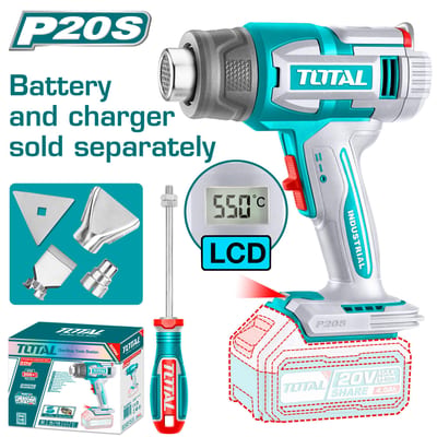 TOTAL เครื่องเป่าลมร้อนไร้สาย 20V BL จอ LCD  (ปรับอุณภูมิได้) (ตัวเปล่า)