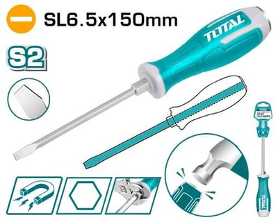 TOTAL ไขควงตอกหัวแบน SL6.5x150mm หัวแม่เหล็ก