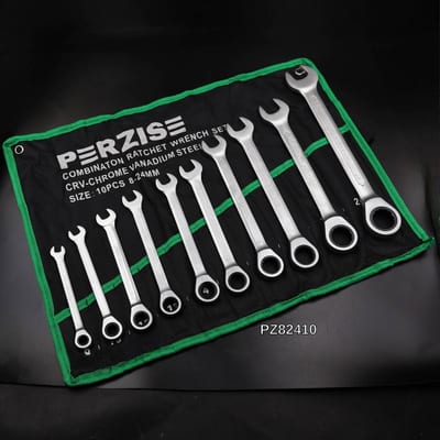 PERZISE ชุดประแจแหวนฟรีข้างปากตาย 10 ตัว 8-24