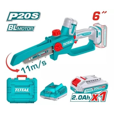 TOTAL เลื่อยโซ่ไร้สาย 20V BL 6" (แบต2Ah + แท่นชาร์จ)