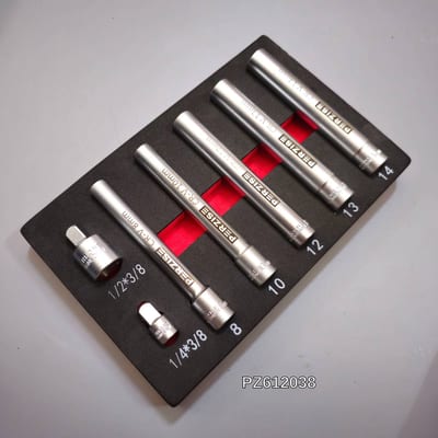 PERZISE ชุดบล็อค 6เหลี่ยม ยาว120mm 3หุน 7ตัวชุด 8-14