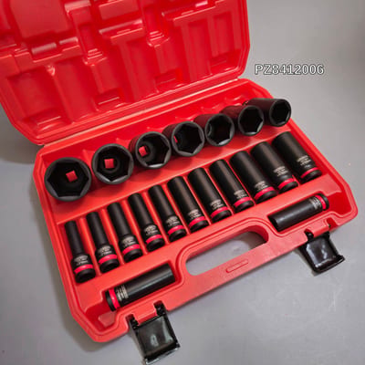 PERZISE ชุดลูกบล็อกดำยาว 6เหลี่ยม 4หุน 20ตัวชุด เบอร์ 8-41mm