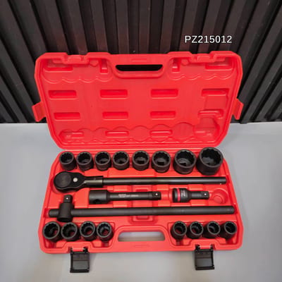 PERZISE ชุดลูกบล็อกดำยาว 12เหลี่ยม 6หุน 21ตัวชุด เบอร์ 21-50mm
