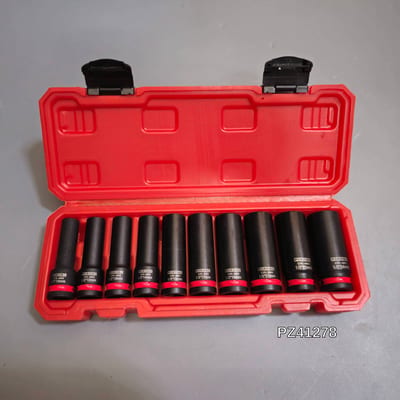 PERZISE ชุดลูกบล็อกดำยาว 12เหลี่ยม 4หุน 10ตัวชุด เบอร์ 10-24mm