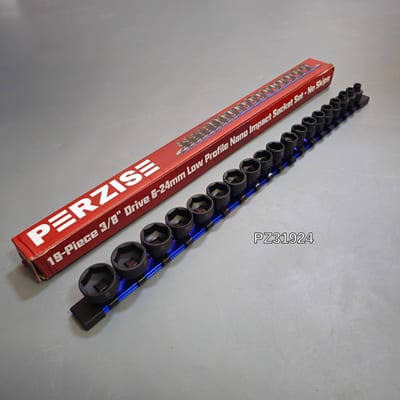 PERZISE ชุดลูกบล็อก 3/8" หัวทะลุรมดำสั้นพิเศษ 19ตัวชุด 6-24mm
