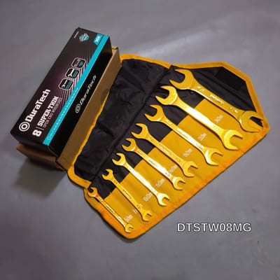 Duratech ชุดประแจปากตาย แบบบางพิเศษ เคลือบไทเทเนียม 8ตัวชุด 5.5-27mm