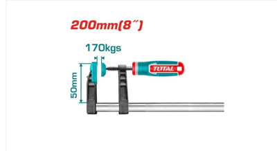 Total แคล้มจับชิ้นงาน ปากกาอัดไม้ ตัว F (50 x 200 มม.)(50 x 200 มม.)(50 x 200 มม.)