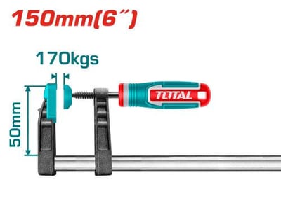TOTAL แคลมป์จับชิ้นงานตัว F 50x150 F170KG(50 x 150 มม.)(50 x 150 มม.)(50 x 150 มม.)