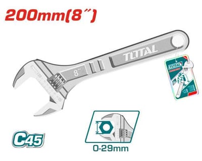 TOTAL ประแจเลื่อน 8" 0-24mm(8 นิ้ว (200 มม.))(8 นิ้ว (200 มม.))(8 นิ้ว (200 มม.))