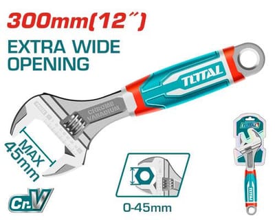 TOTAL ประแจเลื่อนด้ามหุ้มยาง 12"(12 นิ้ว (300 มม.))(12 นิ้ว (300 มม.))(12 นิ้ว (300 มม.))